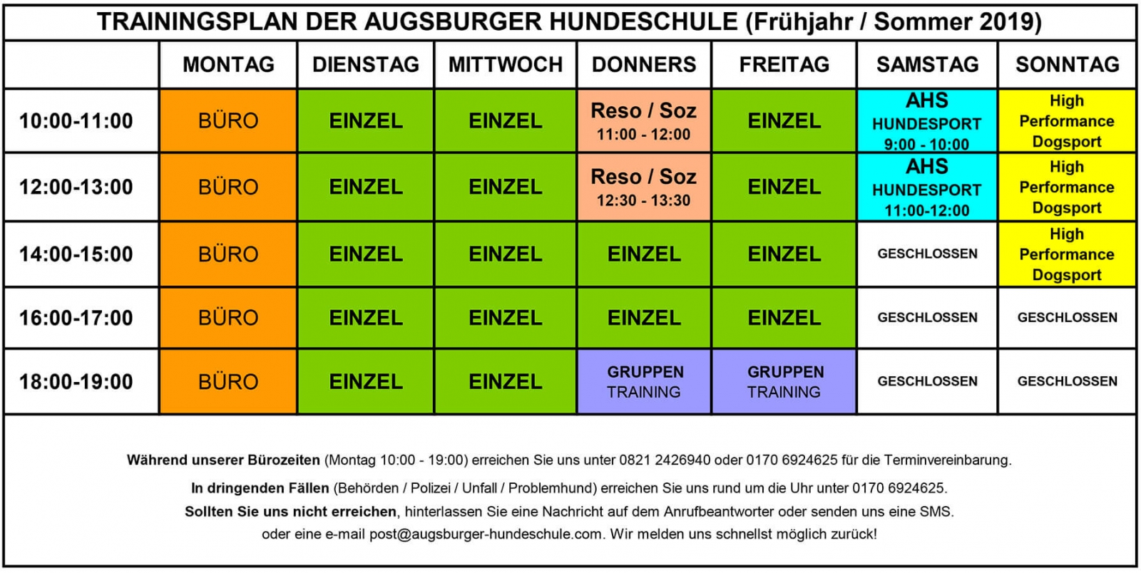 Wochenplan AHS 2019